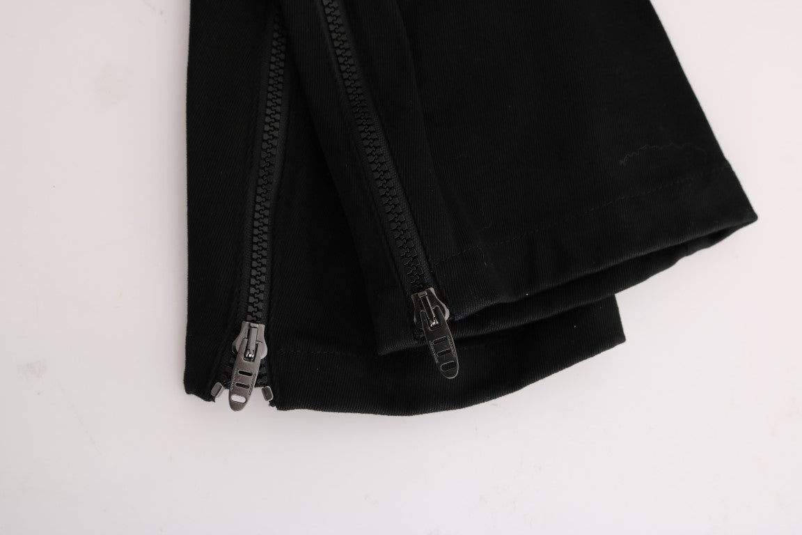 Pantaloni casual slim fit Ermanno Scervino in cotone nero