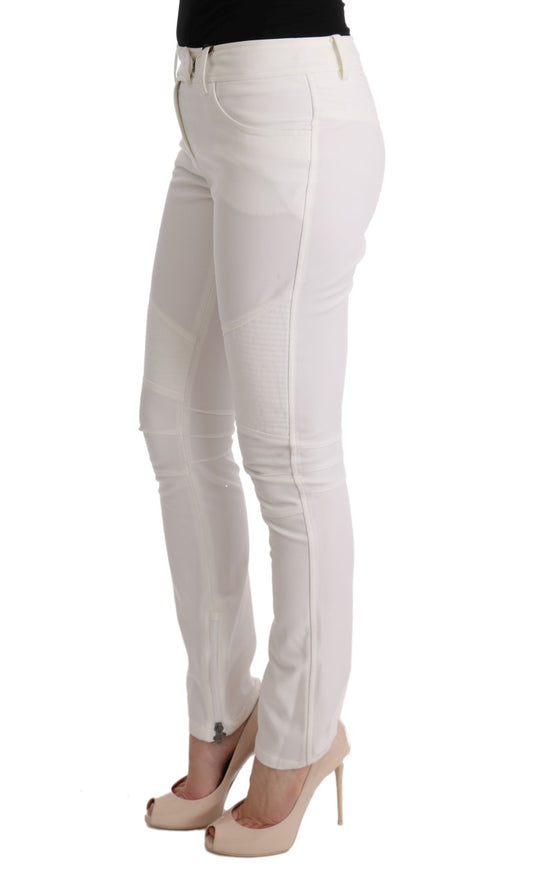 Pantaloni casual slim fit Ermanno Scervino in cotone bianco