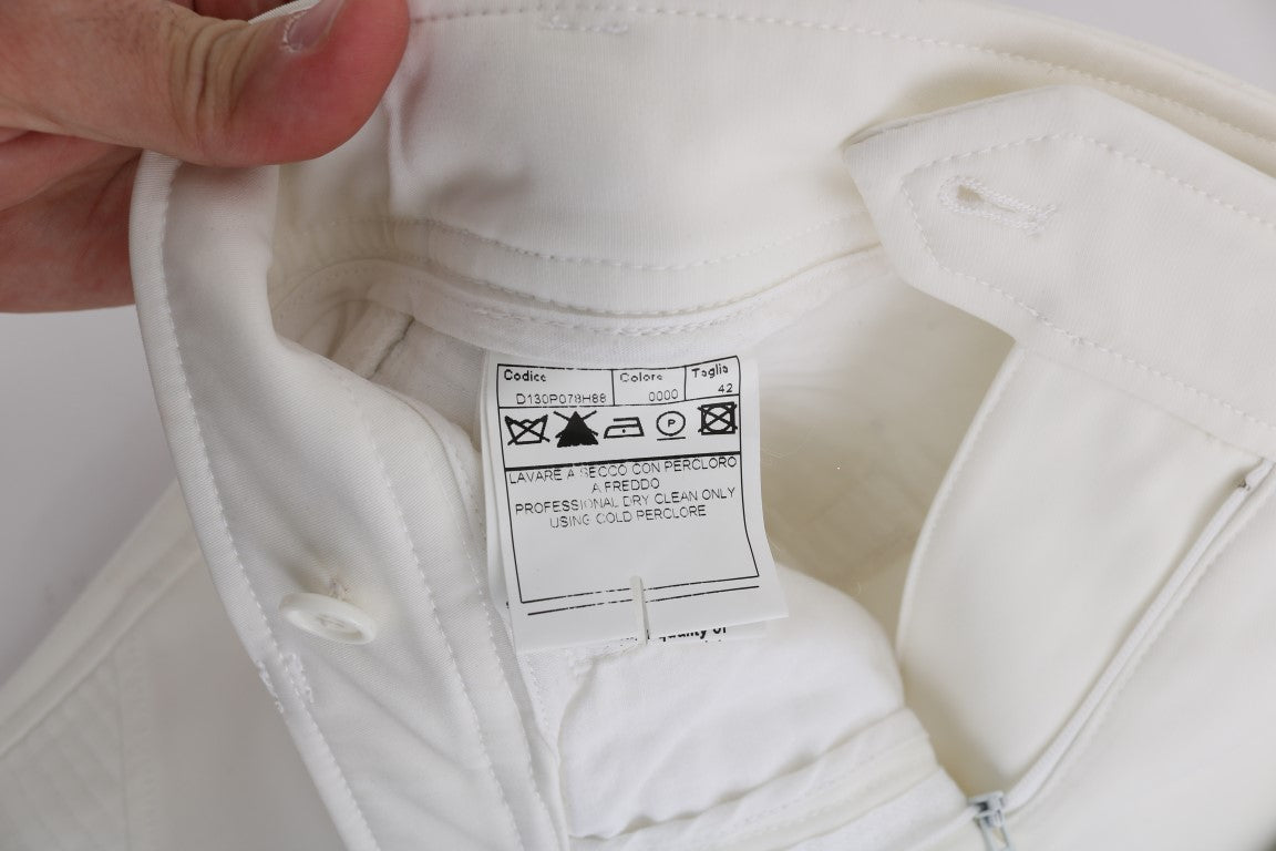 Pantaloni casual slim fit Ermanno Scervino in cotone bianco