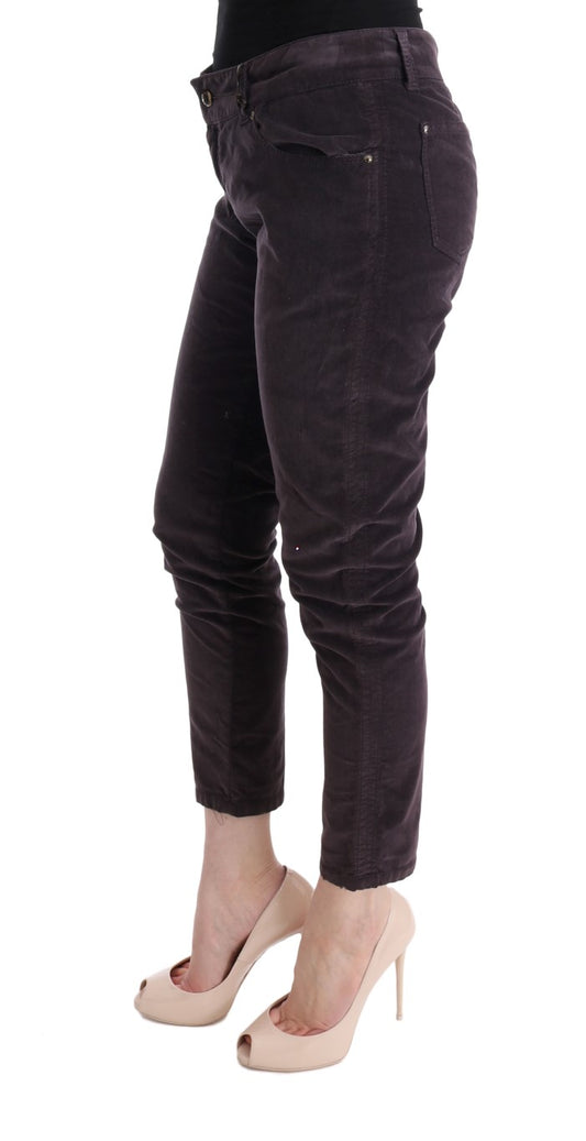 Pantaloni casual cropped Ermanno Scervino in cotone marrone