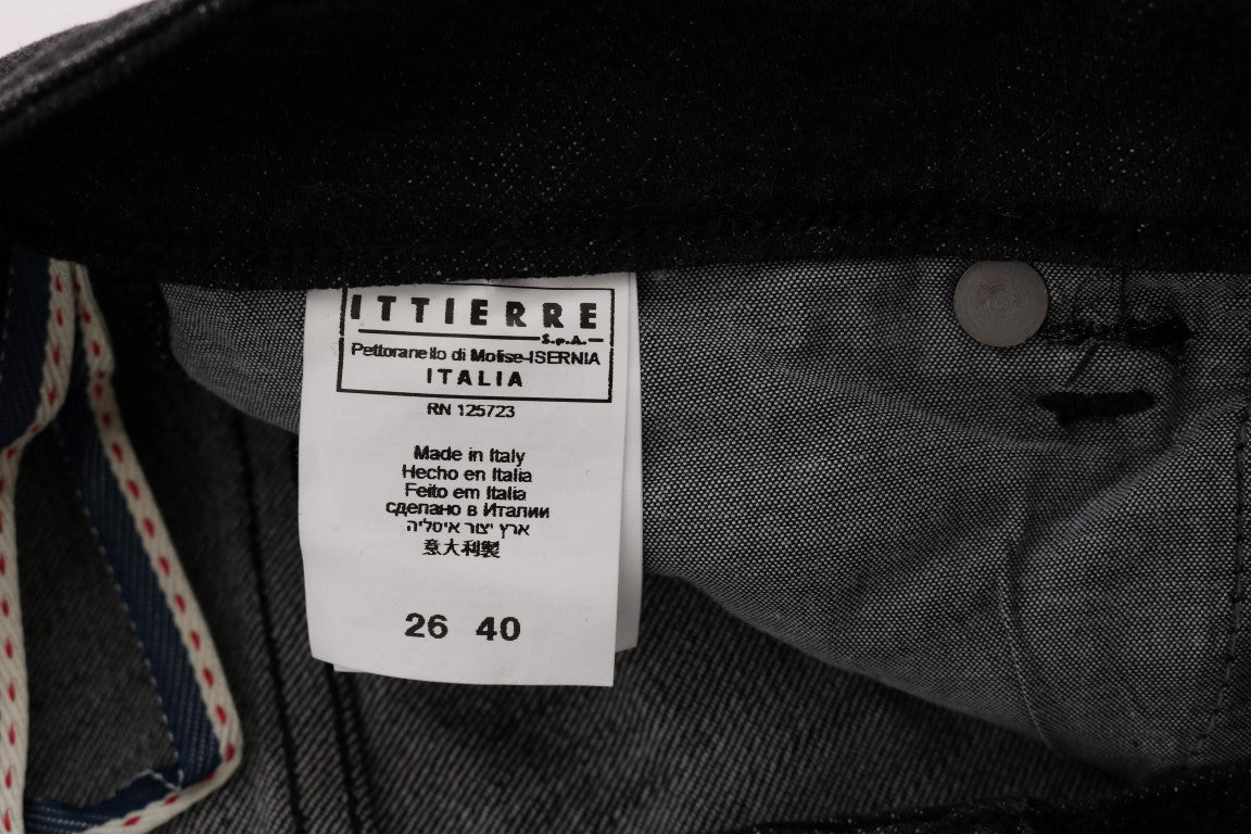 Jeans slim fit in denim di cotone nero Acht