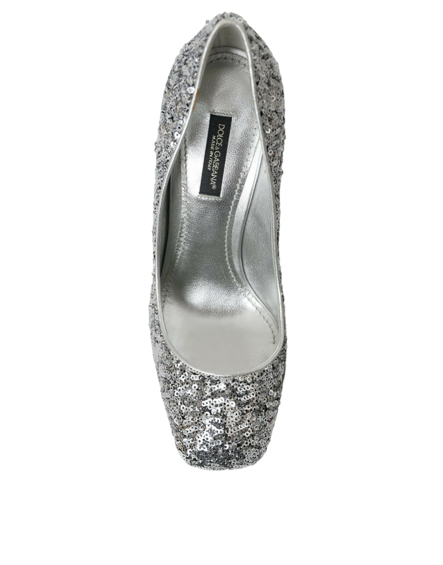 Scarpe con tacco a spillo Dolce & Gabbana impreziosite da paillettes argentate