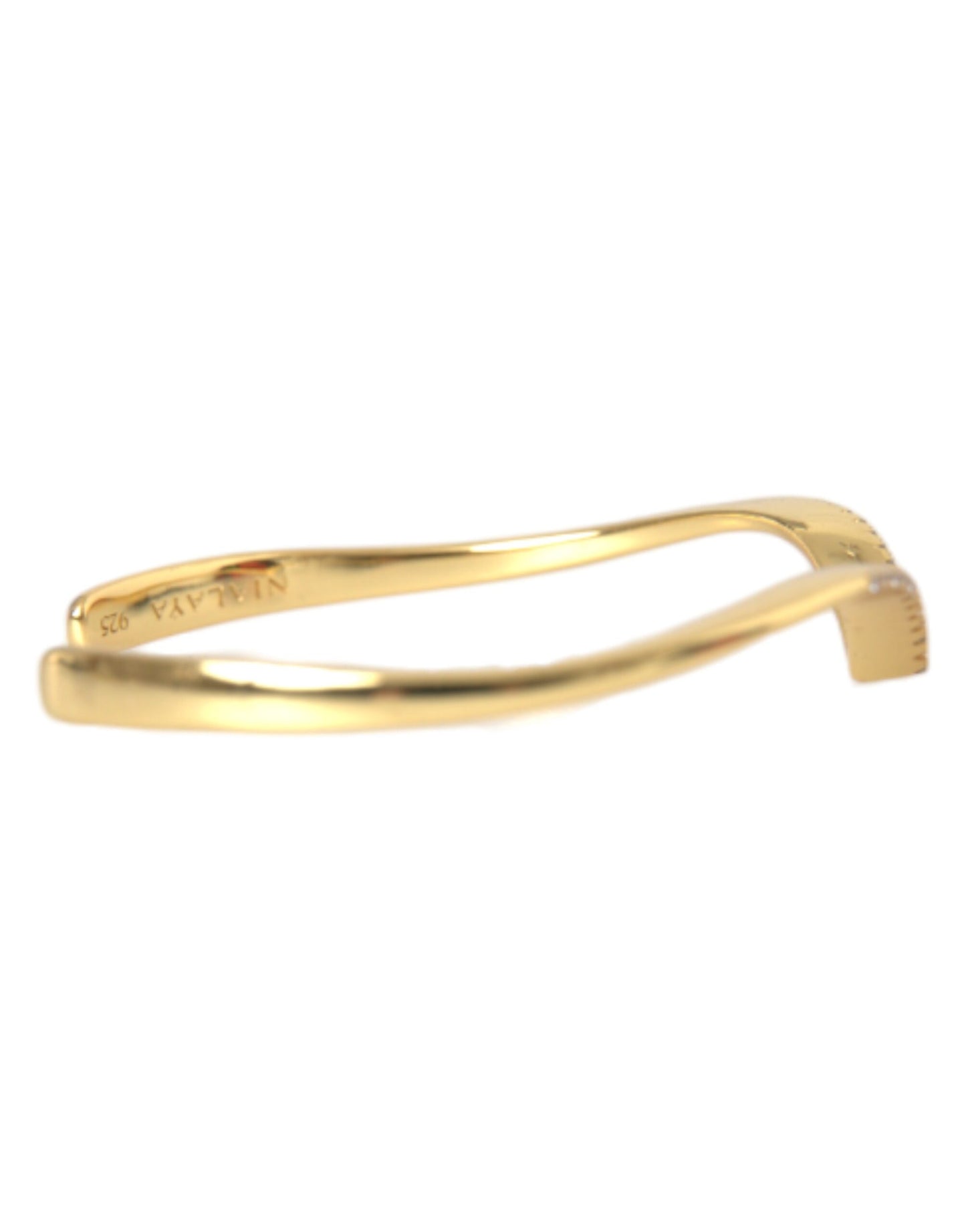 Bracciale Nialaya Arched Wing Cuff Skyfall in oro e zirconi cubici 925