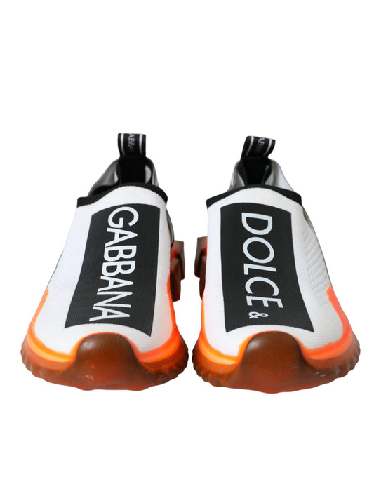 Dolce & Gabbana Scarpe da ginnastica Sorrento nere, bianche e arancioni