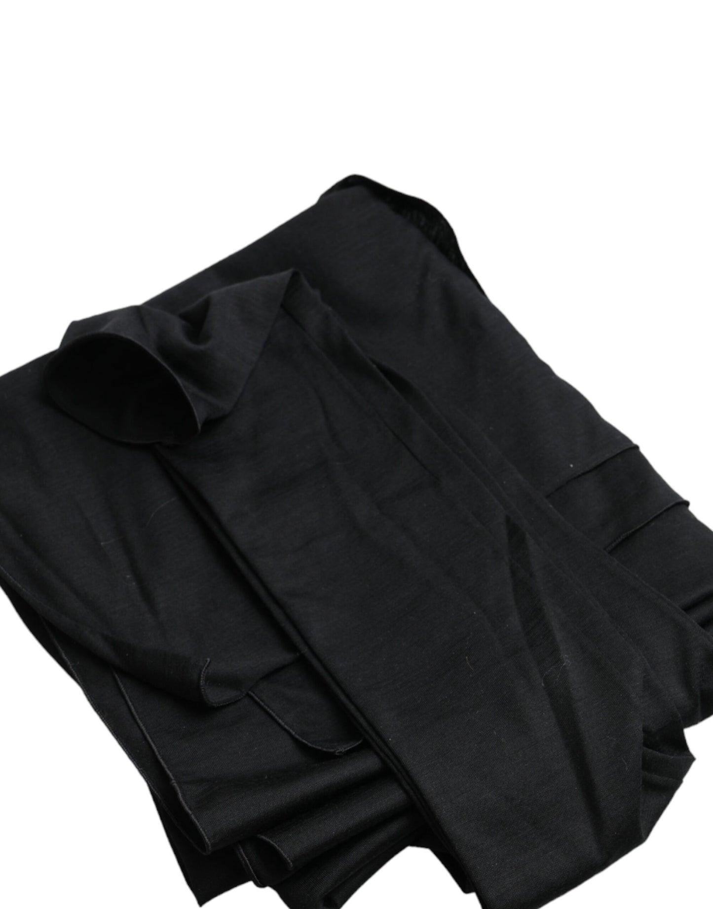 Dolce & Gabbana Top asimmetrico a maniche lunghe in lana nera con ritagli