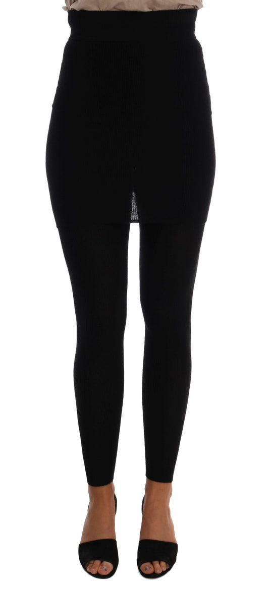 Calze elasticizzate in seta e cashmere nero Dolce & Gabbana