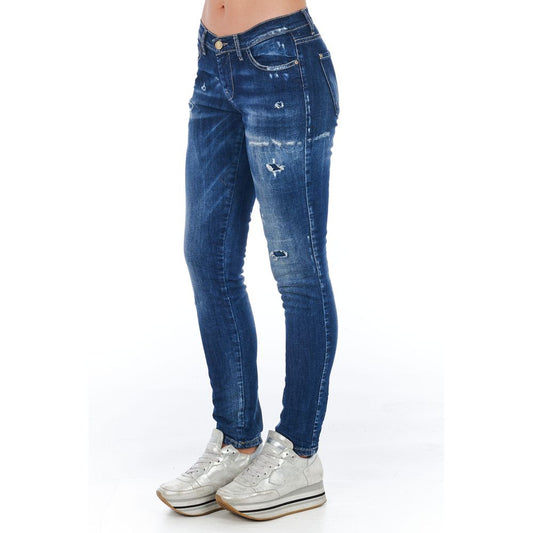 Jeans da donna in cotone blu Frankie Morello