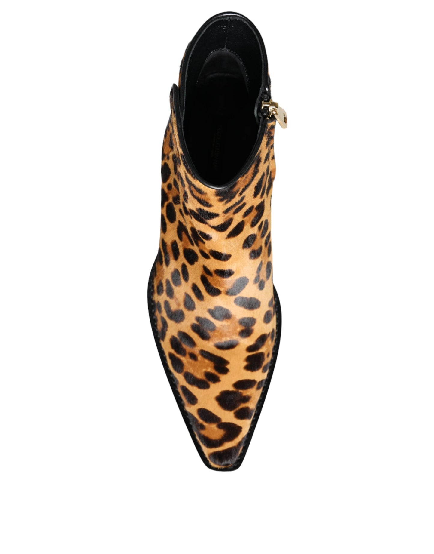 Dolce & Gabbana Stivaletti in pelliccia di vitello leopardata marrone