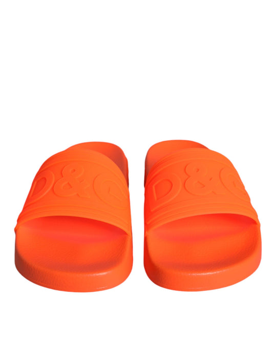 Sandali in gomma arancione Dolce & Gabbana, scarpe da spiaggia
