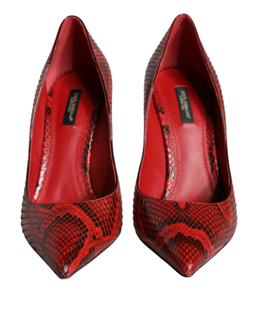 Scarpe con tacco a spillo in pelle rossa Dolce & Gabbana