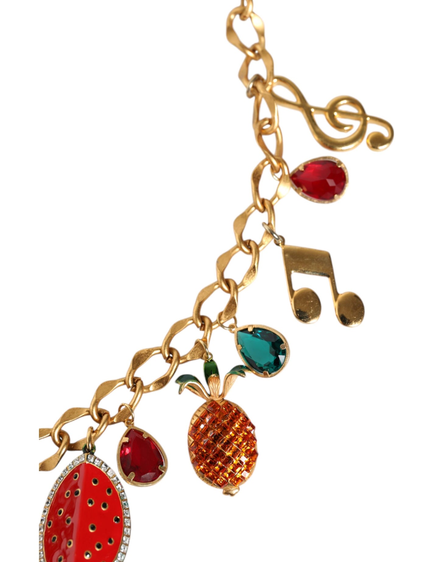 Cintura Dolce & Gabbana in ottone dorato con cristalli fruttati
