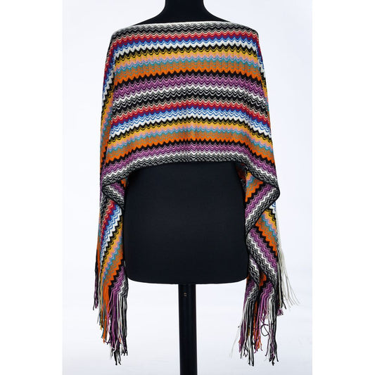 Poncho da donna in lana multicolore Missoni