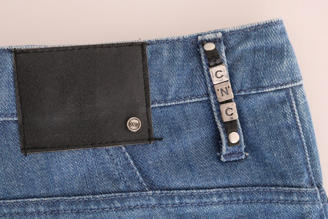 Jeans boyfriend fit in cotone blu lavato di Costume National