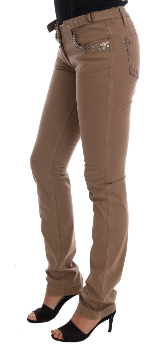 Jeans slim fit elasticizzati in cotone beige Costume National