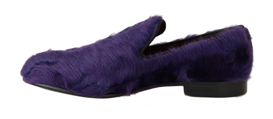 Mocassini in pelle di pecora viola Dolce & Gabbana