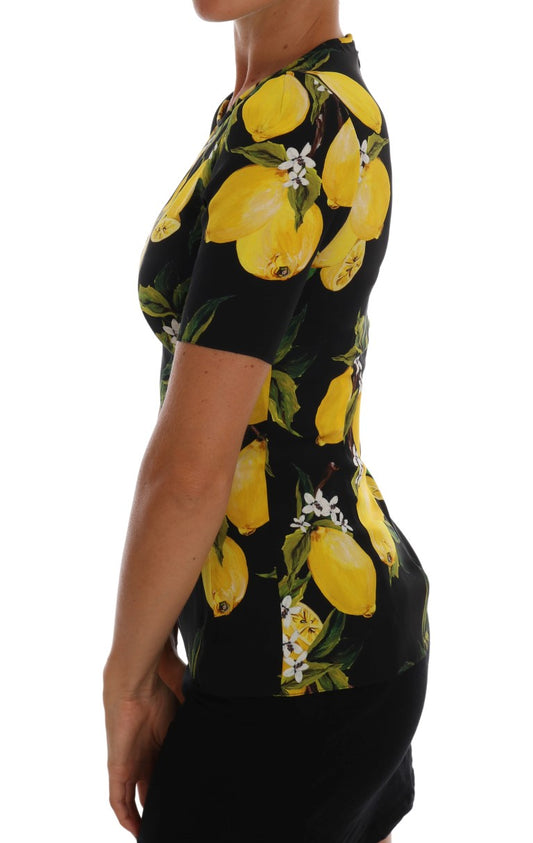 T-shirt elasticizzata in seta multicolore Dolce & Gabbana