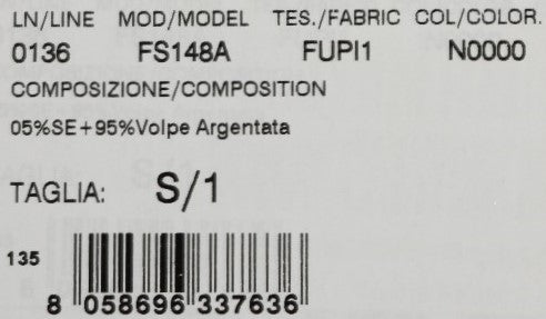 Sciarpa in pelliccia di volpe argentata nera Dolce & Gabbana