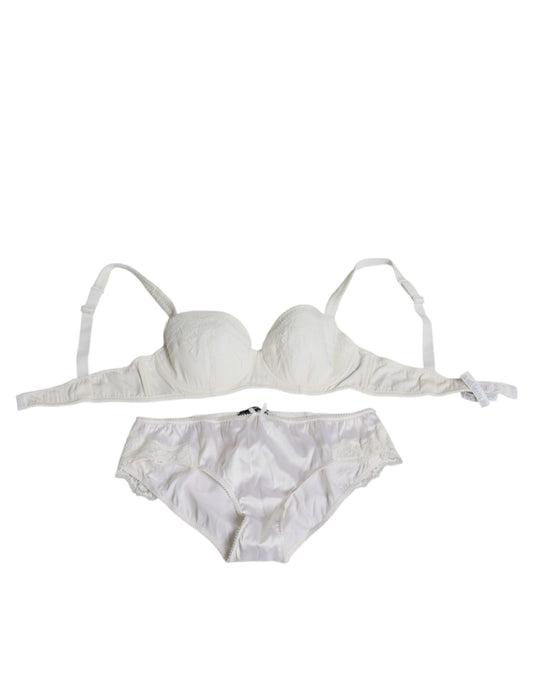 Reggiseno a balconcino in seta elasticizzata bianca Dolce & Gabbana