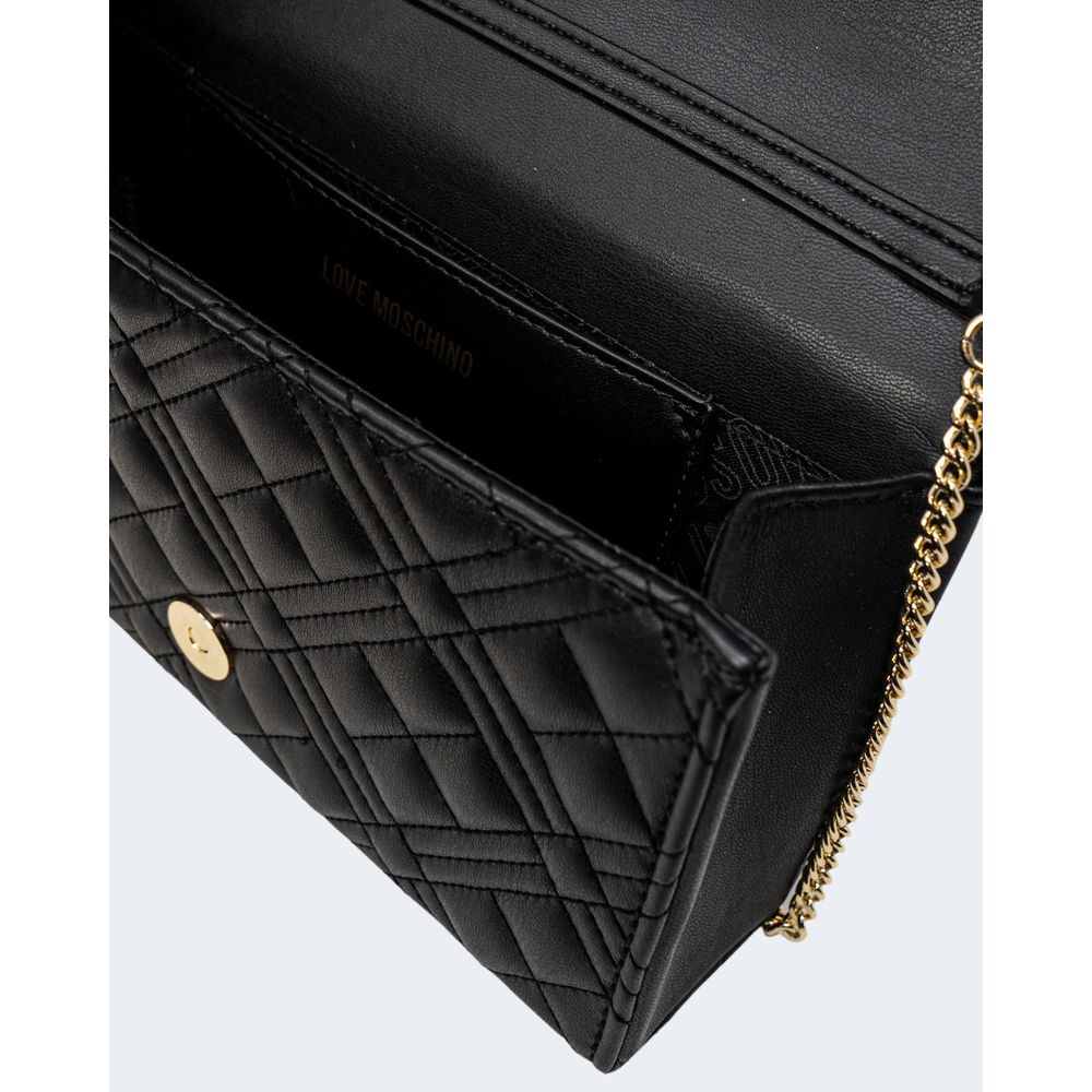 Borsa a mano nera in polietilene Love Moschino