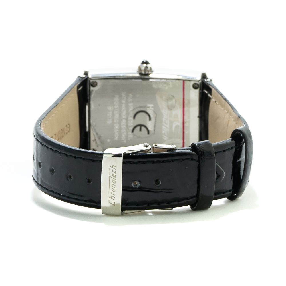 Orologio elegante Chronotech in pelle nera