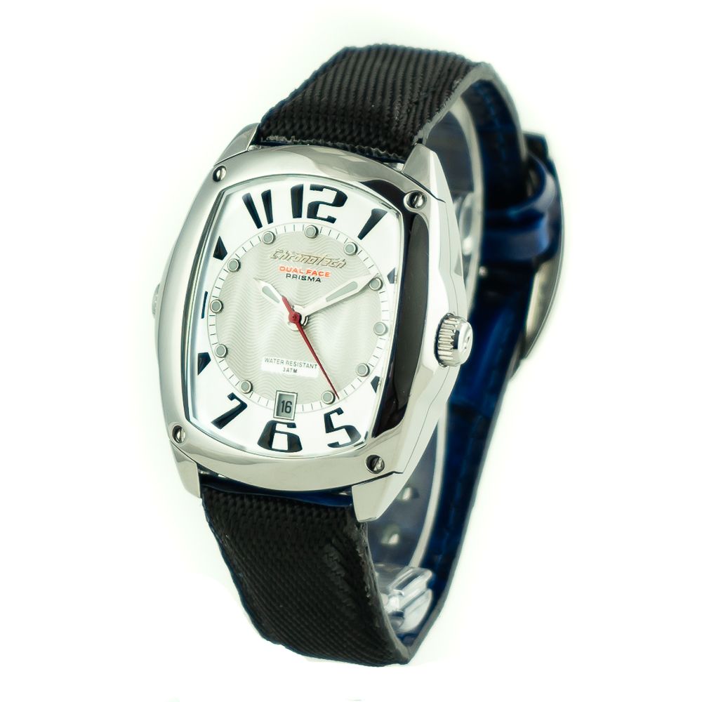 Orologio elegante Chronotech in pelle nera