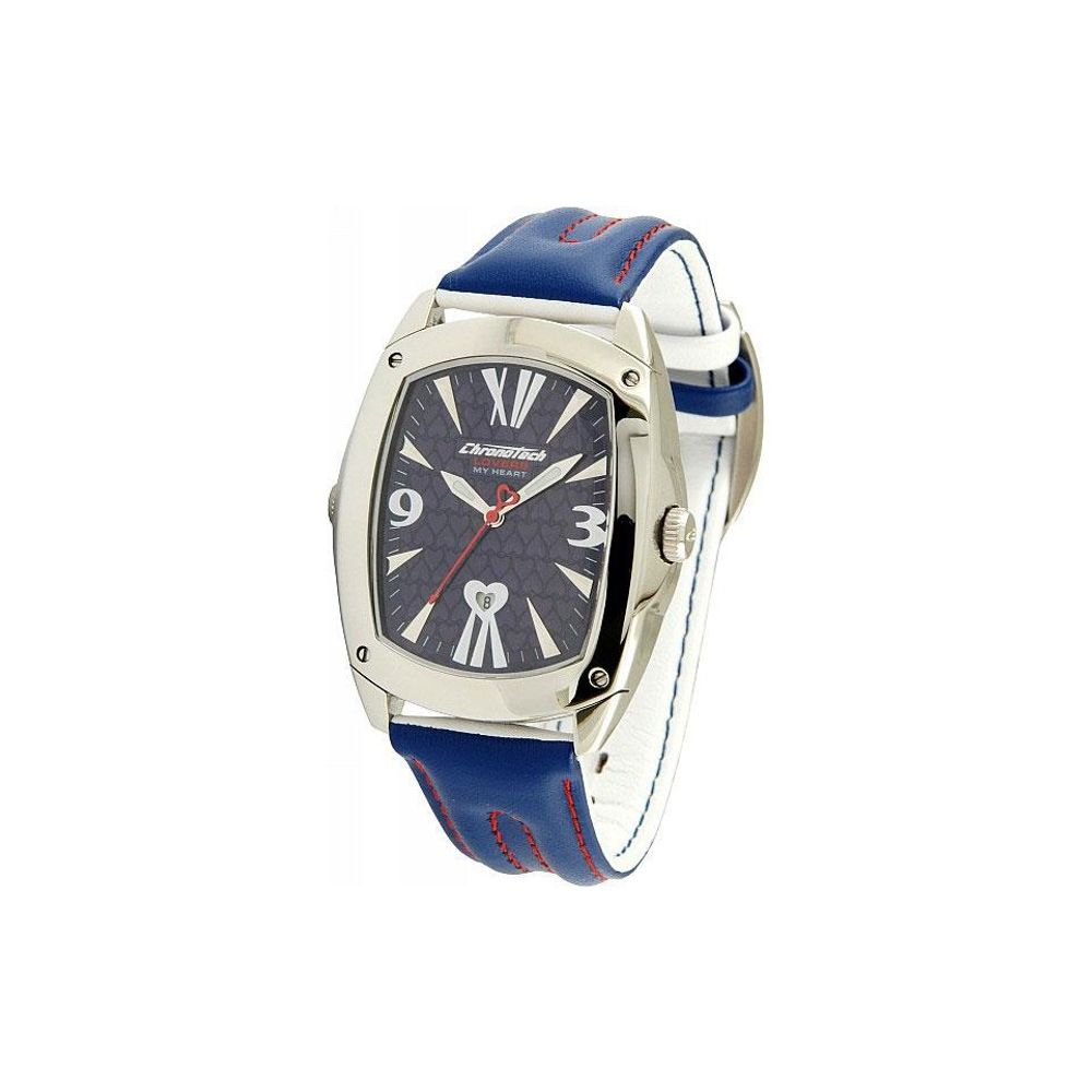 Orologio elegante Chronotech in pelle blu