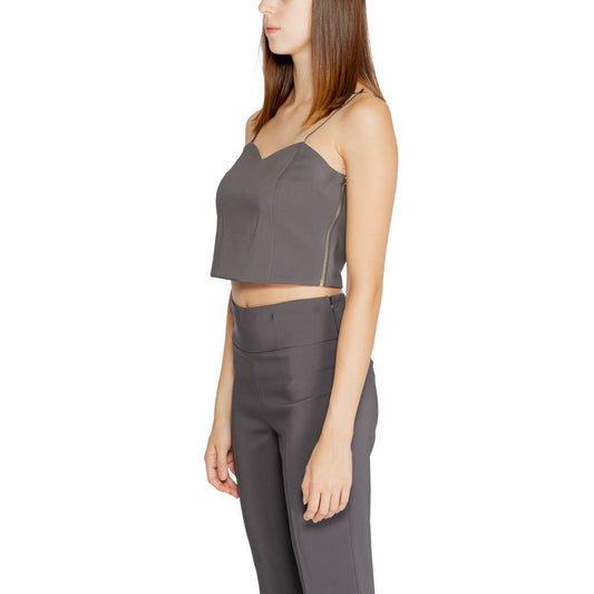 Top in poliestere grigio Rinascimento