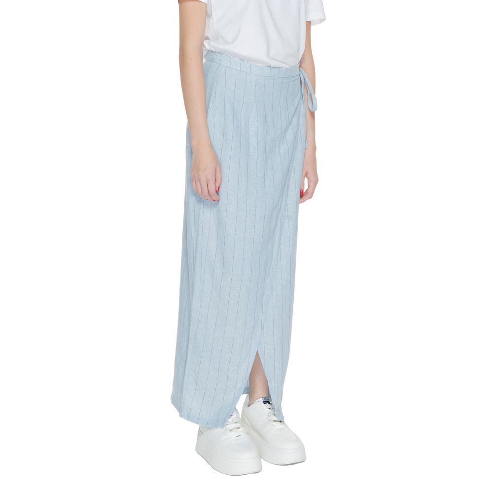 Gonna lunga in lino azzurro chiaro Vero Moda