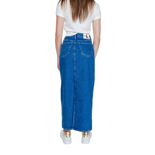 Gonna lunga in cotone blu Calvin Klein Jeans