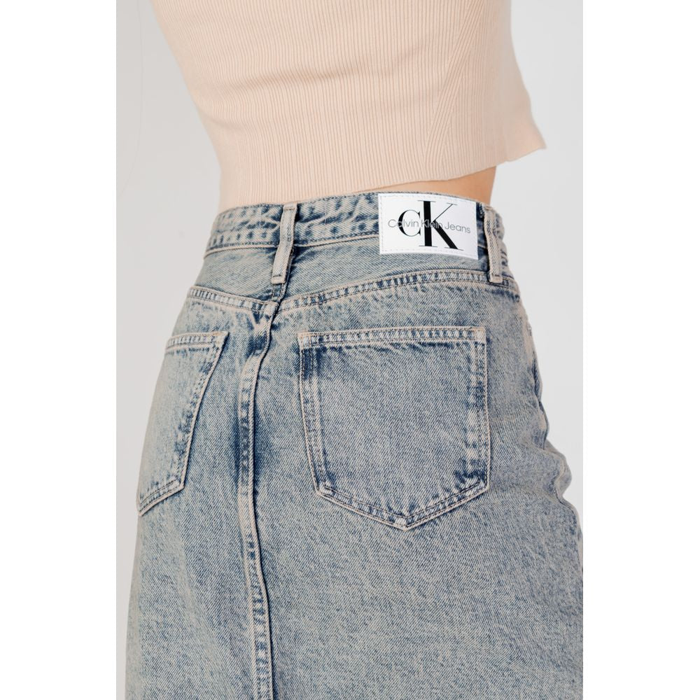Gonna lunga in cotone blu Calvin Klein Jeans