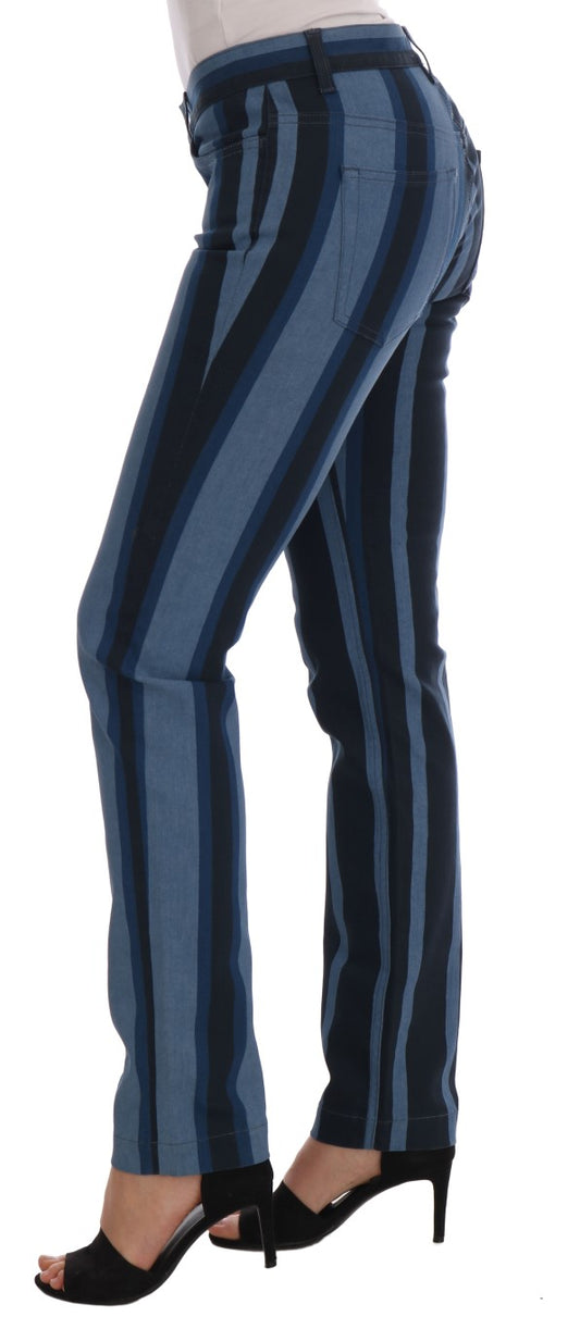 Jeans in cotone a righe blu GIRLY di Dolce & Gabbana