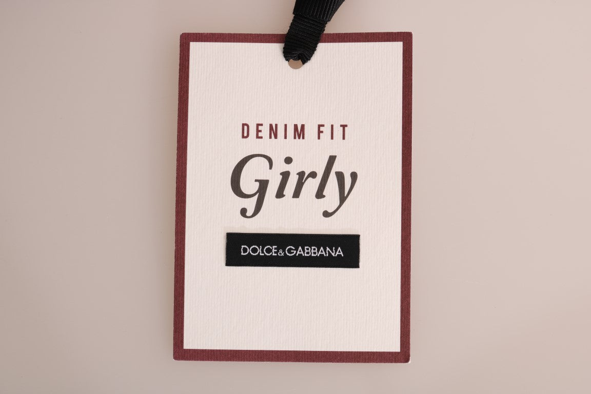 Jeans in cotone a righe blu GIRLY di Dolce & Gabbana