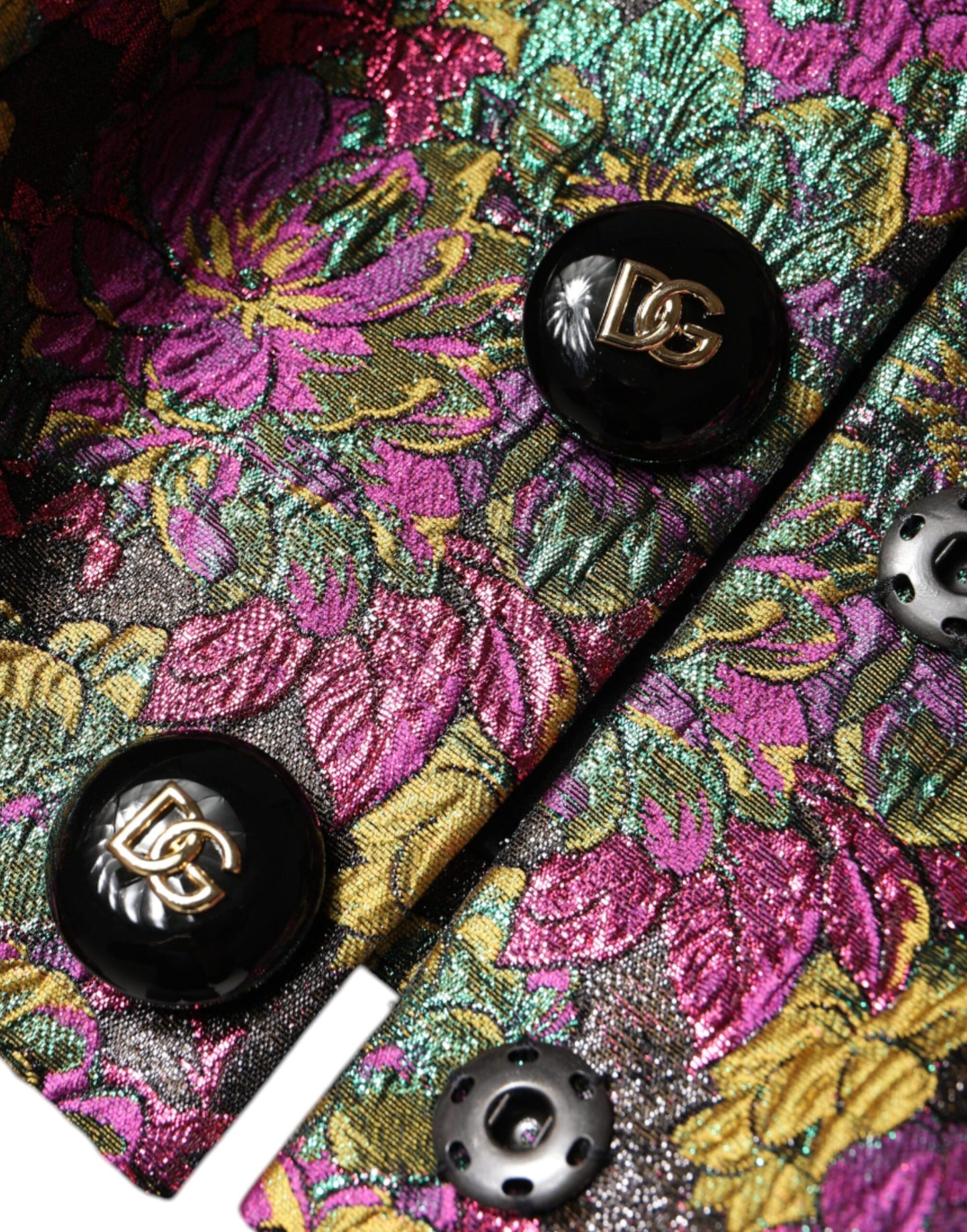 Giacca corta in jacquard floreale multicolore Dolce & Gabbana