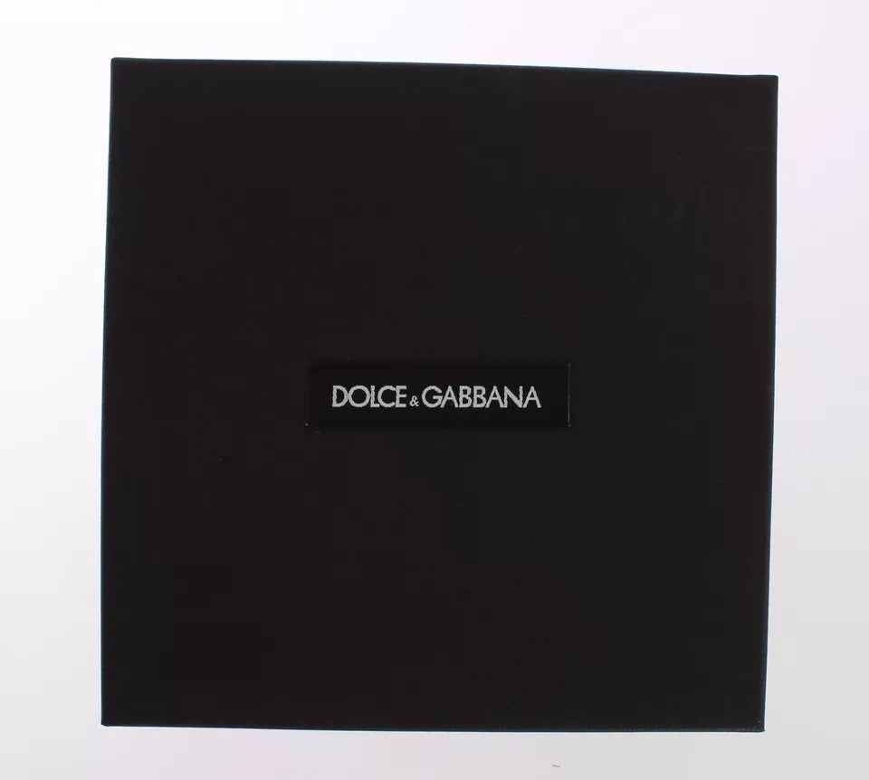Portachiavi con chiusura in pelle di rafia rossa e gialla Dolce & Gabbana