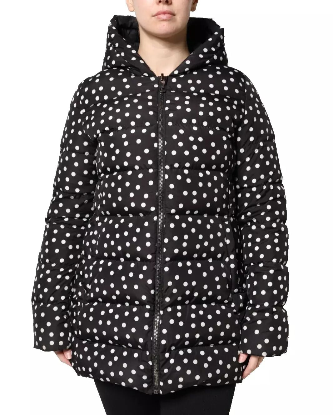 Giacca reversibile con cappuccio in poliestere nero Dolce & Gabbana
