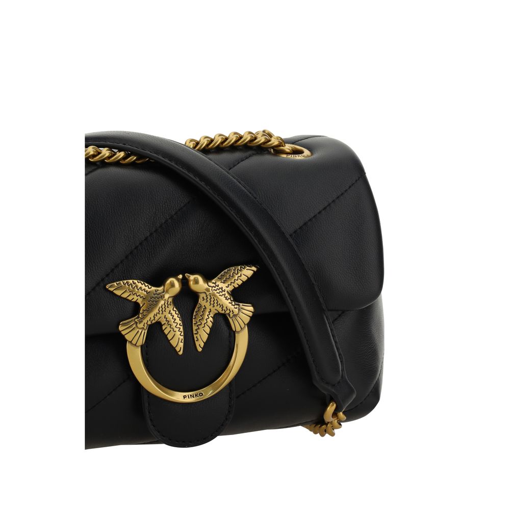 Borsa a tracolla PINKO Bos Taurus in pelle di vitello nera