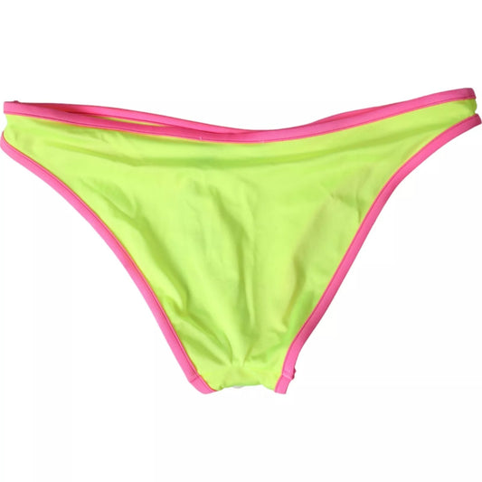 Dolce & Gabbana Costume da bagno in nylon giallo e rosa con slip e bikini da spiaggia