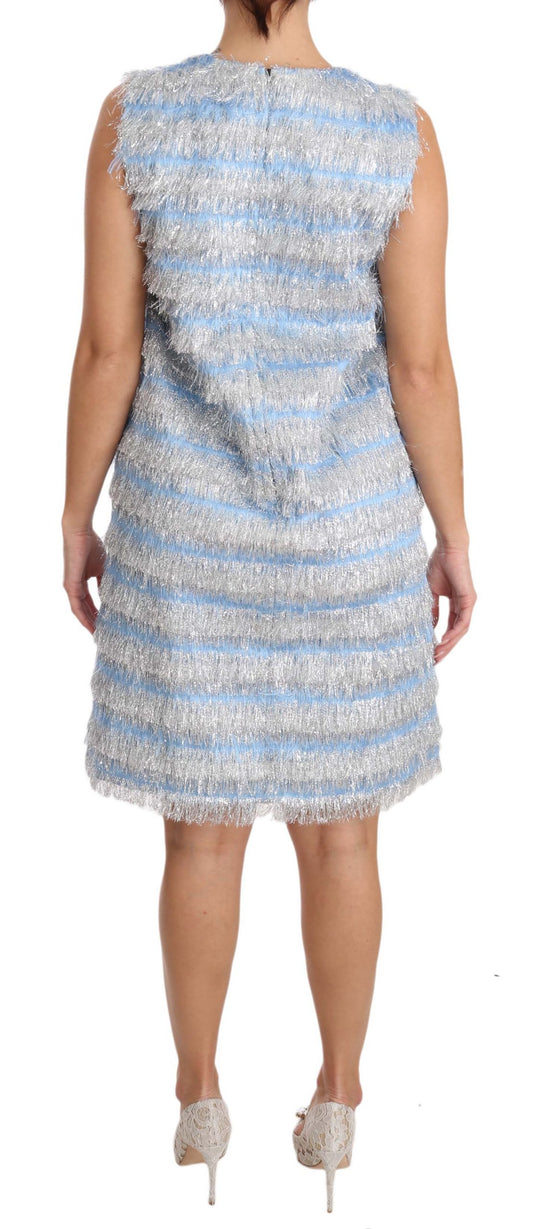 Abito a tubino color argento e azzurro di Dolce & Gabbana