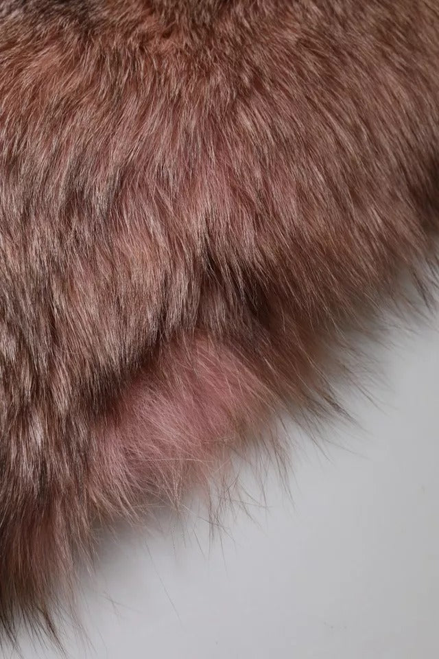 Dolce & Gabbana Pink Frost Fox Fur Scaldacollo Sciarpa Invernale