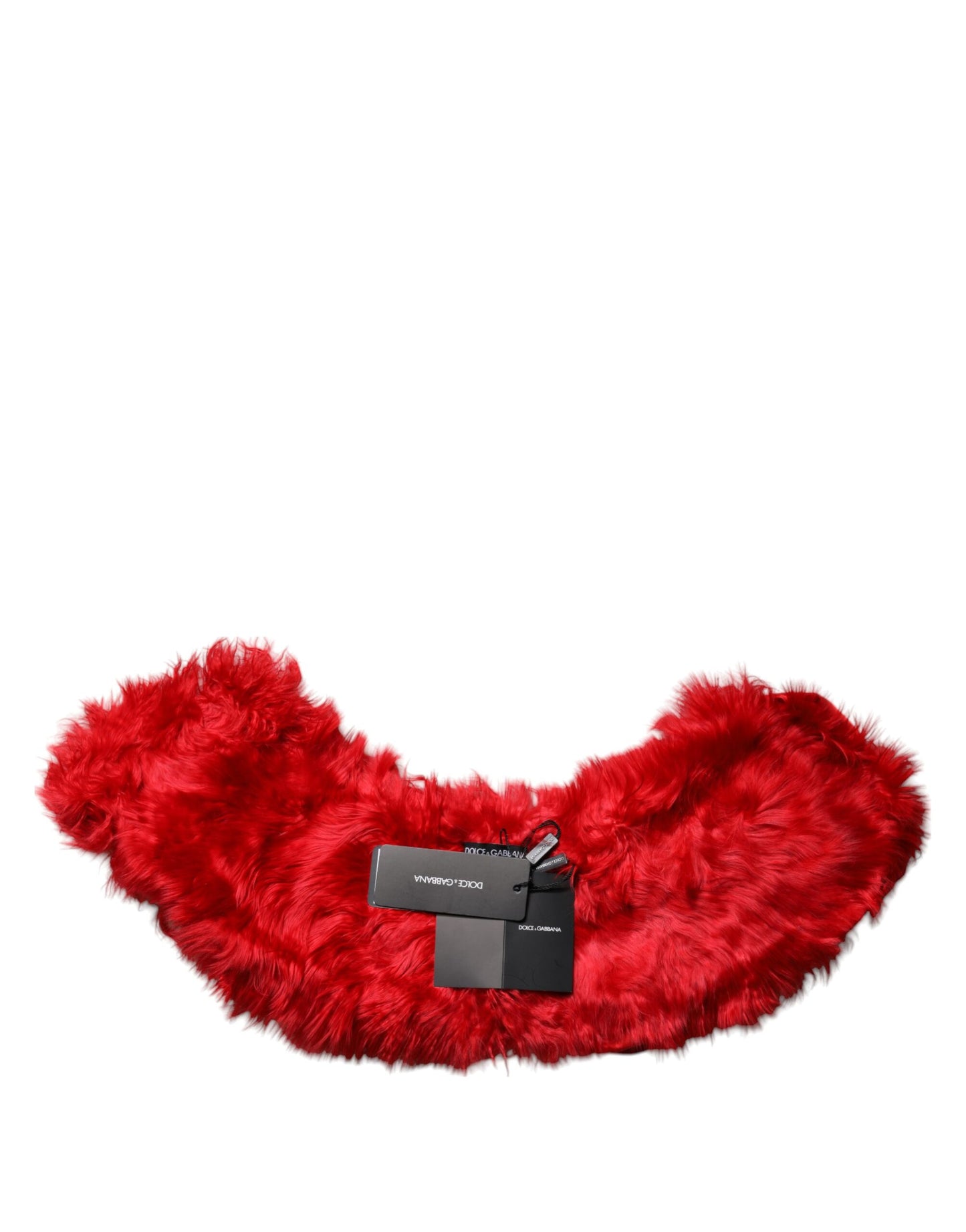 Dolce & Gabbana - Scaldacollo invernale da donna in pelliccia di alpaca rossa
