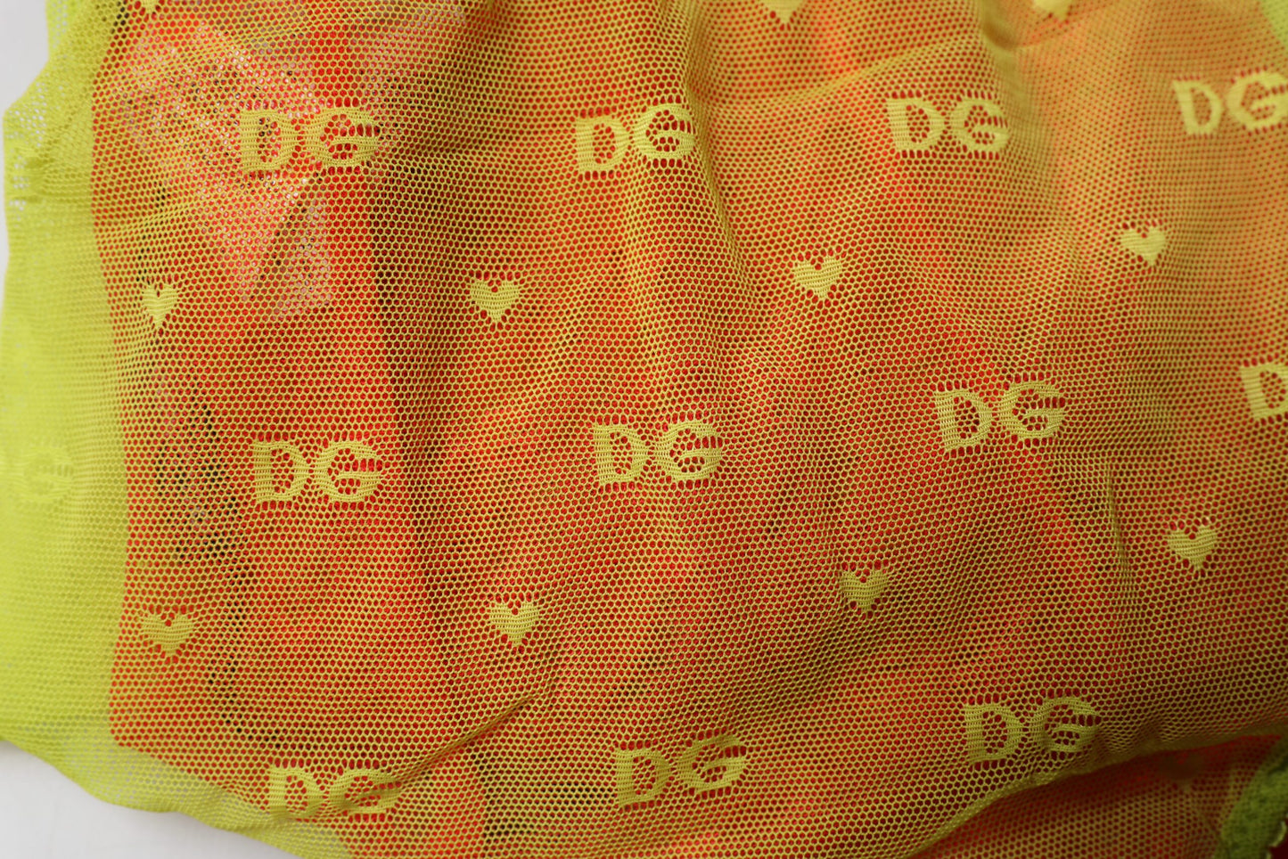 Dolce & Gabbana - Mutandine in tulle rosso e giallo a vita media