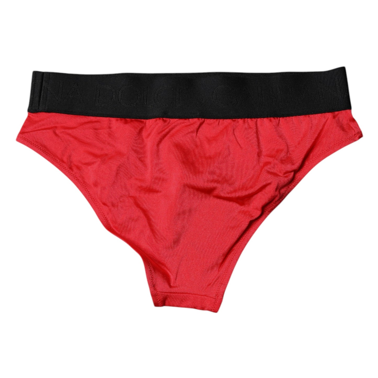 Dolce & Gabbana Slip in nylon elasticizzato rosso a vita media