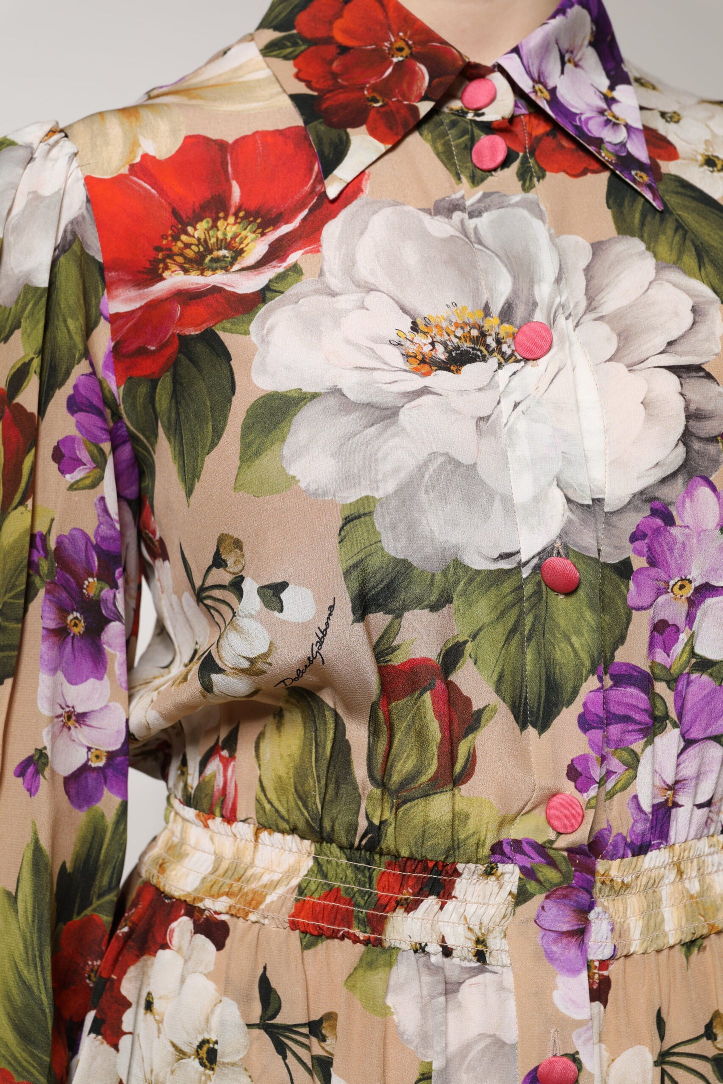 Dolce & Gabbana Abito a gamba larga con stampa floreale multicolore