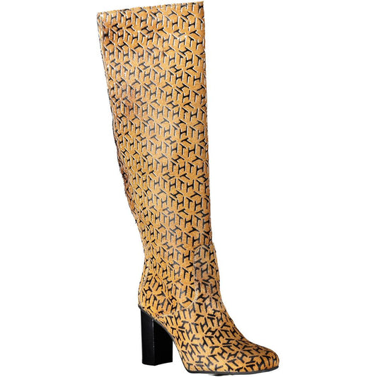 Stivali da donna in pelle beige Tommy Hilfiger