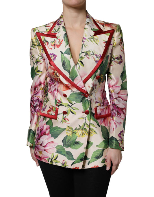 Giacca doppiopetto floreale multicolore Dolce & Gabbana