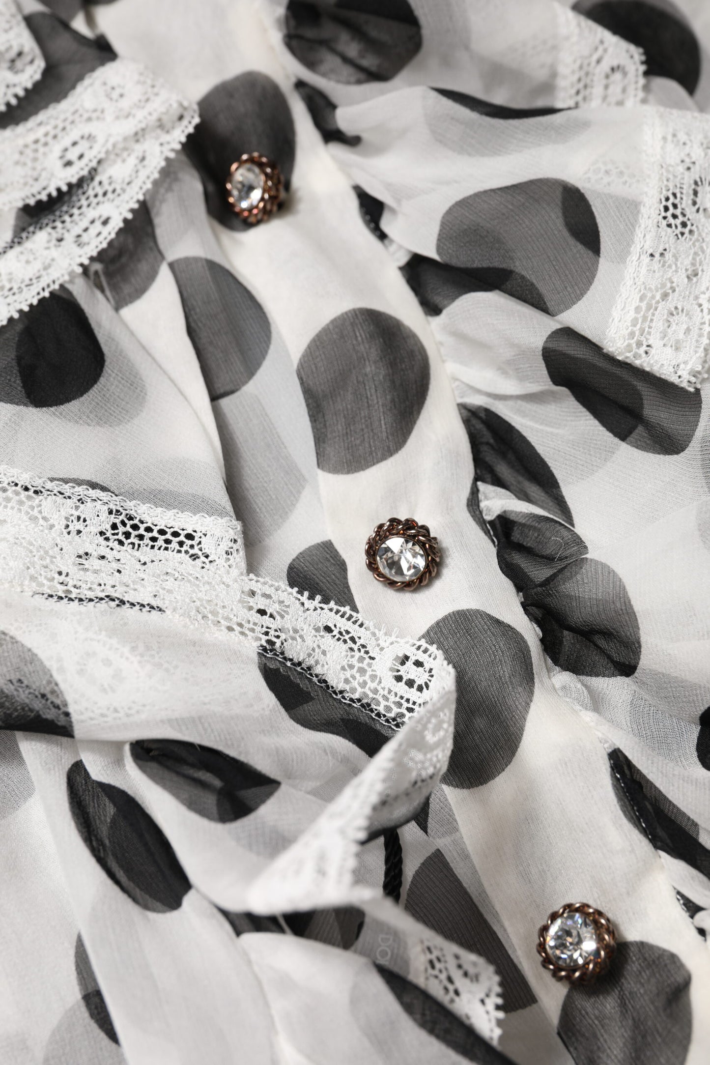 Dolce & Gabbana Top senza maniche in cotone a pois bianco e nero