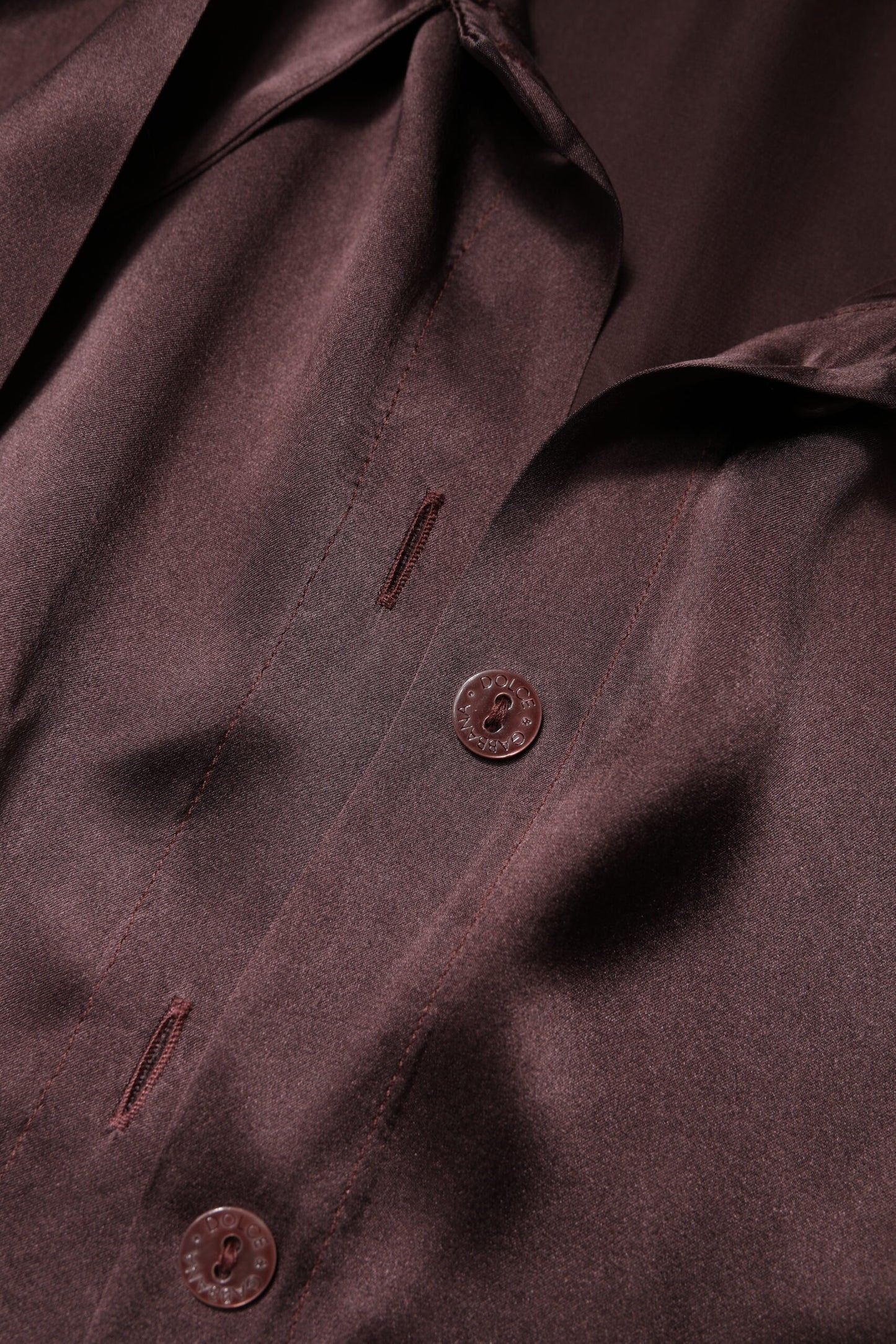 Dolce & Gabbana - Blusa a maniche lunghe con colletto Ascot marrone
