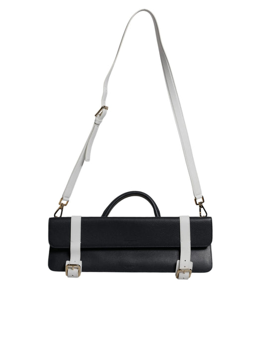 Borsa a tracolla Dolce & Gabbana in pelle di vitello blu e bianca