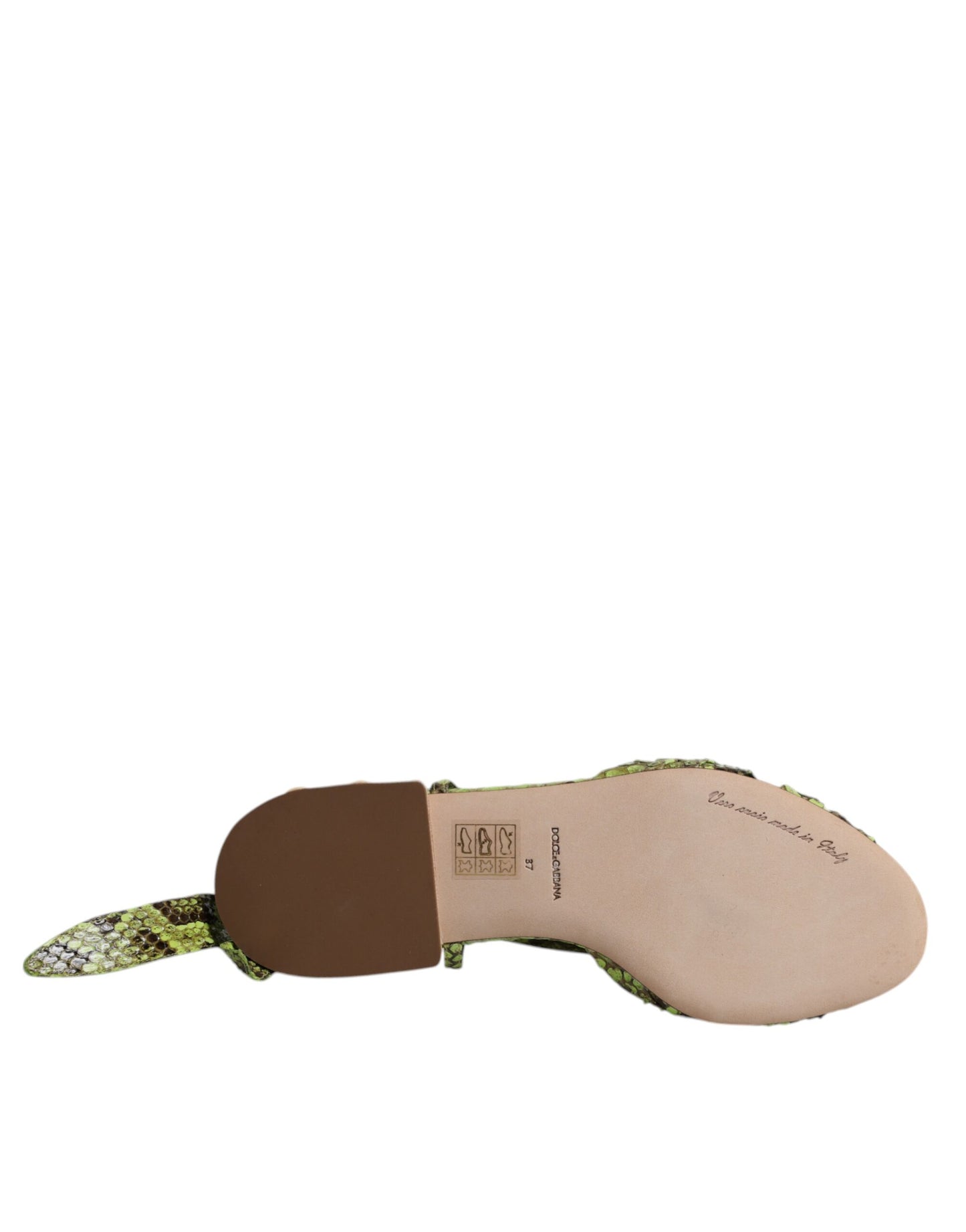Sandali alla caviglia con stampa animalier verde Dolce & Gabbana