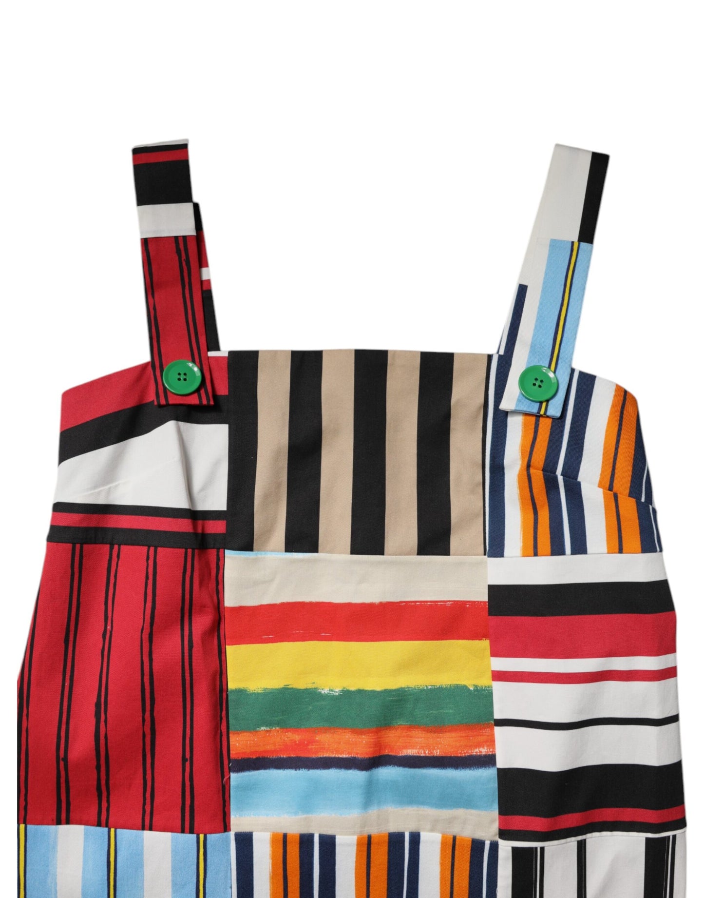 Abito senza maniche a righe in cotone multicolore Dolce & Gabbana